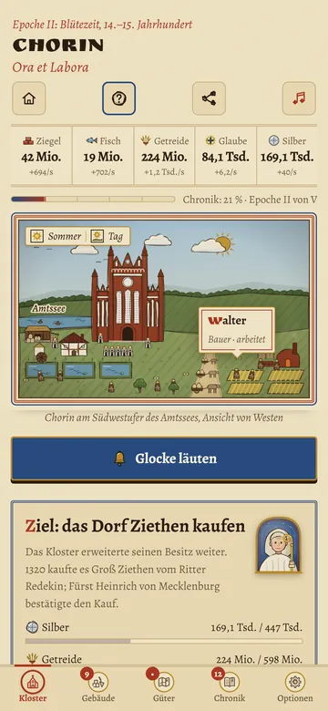 Das Spiel auf dem Handy: Name und Handwerk eines Bruders in der Miniatur