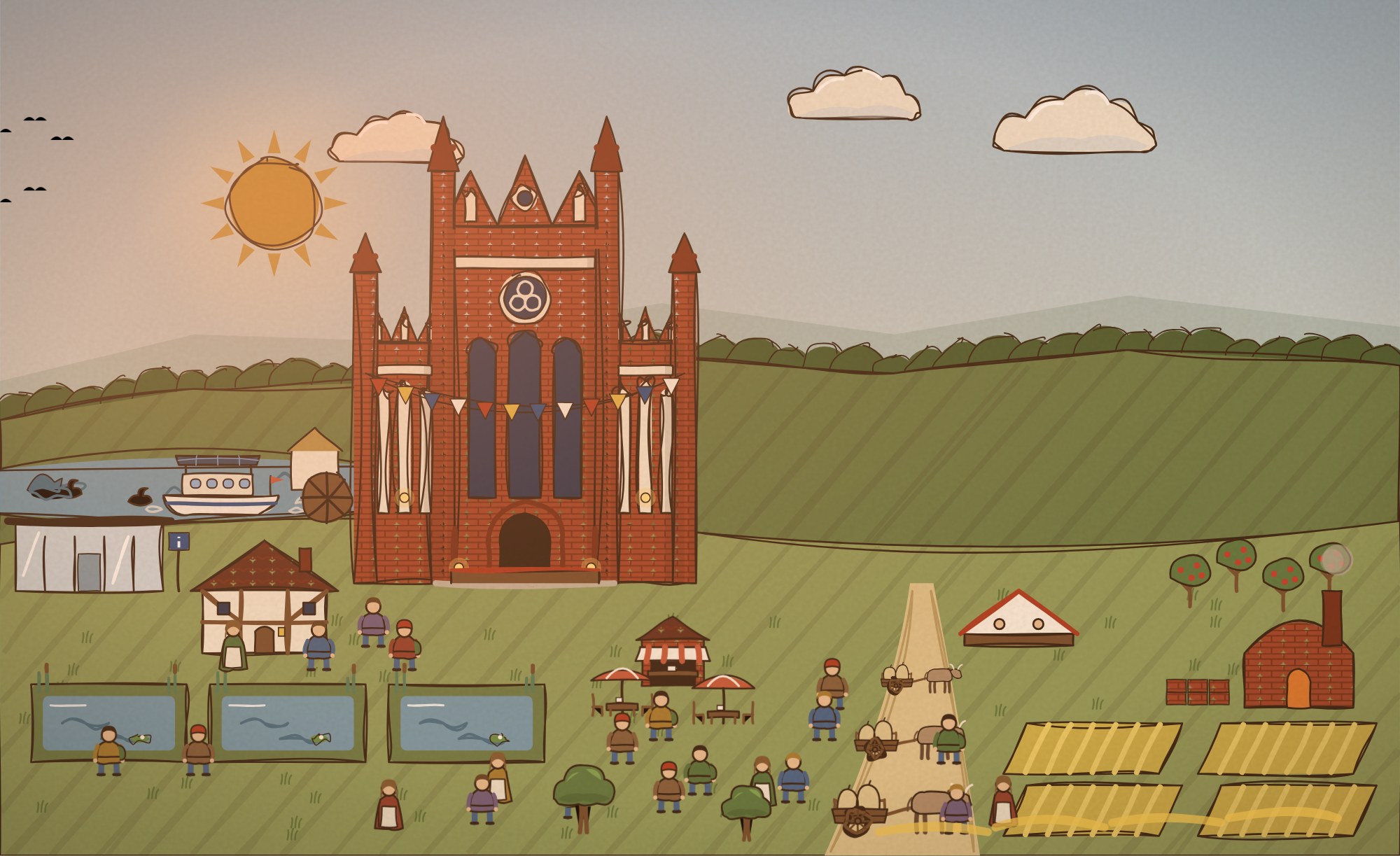 The game’s miniature of Kloster Chorin today